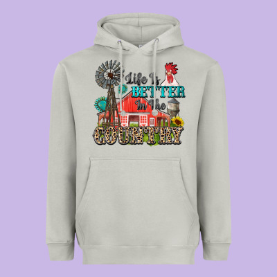 Life Is Better In The Country Heavyweight Hoodie Designed By Zillion Design Studio