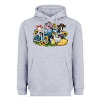 Heather Grey farm animals truck Heavyweight Hoodie - Zillion Design Studio
