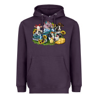 Plum farm animals truck Heavyweight Hoodie - Zillion Design Studio