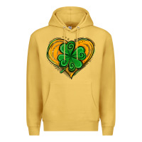 Antique Gold St. Patrick's Day Heart with Shamrock Premium Hoodie - Jasminsmagicworld