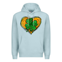 Blue Mist St. Patrick's Day Heart with Shamrock Premium Hoodie - Jasminsmagicworld