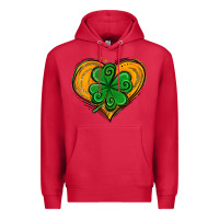 Cardinal St. Patrick's Day Heart with Shamrock Premium Hoodie - Jasminsmagicworld