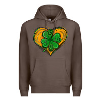 Coffee St. Patrick's Day Heart with Shamrock Premium Hoodie - Jasminsmagicworld