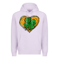 Lilac St. Patrick's Day Heart with Shamrock Premium Hoodie - Jasminsmagicworld