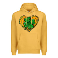 St. Patrick's Day Heart With Shamrock Premium Hoodie | Teevron