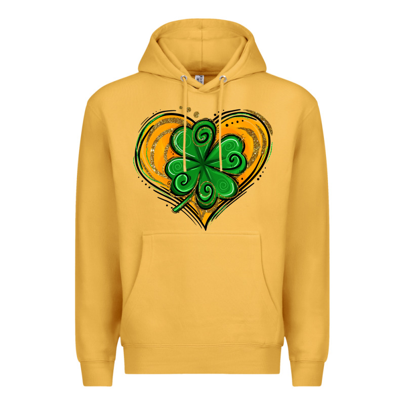 St. Patrick's Day Heart With Shamrock Premium Hoodie by Jasminsmagicworld | Teevron
