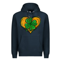 Navy St. Patrick's Day Heart with Shamrock Premium Hoodie - Jasminsmagicworld