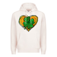 Pale Pink St. Patrick's Day Heart with Shamrock Premium Hoodie - Jasminsmagicworld