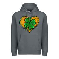Rock St. Patrick's Day Heart with Shamrock Premium Hoodie - Jasminsmagicworld