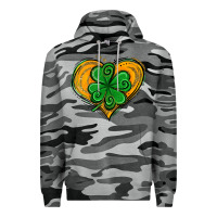 Slate Camo St. Patrick's Day Heart with Shamrock Premium Hoodie - Jasminsmagicworld