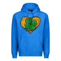 True Royal St. Patrick's Day Heart with Shamrock Premium Hoodie - Jasminsmagicworld