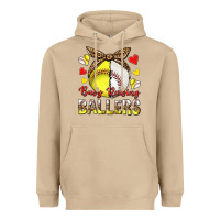 Mushroom busy raising ballers with baseball and softball Heavyweight Hoodie - texasbilliewilder