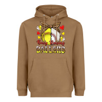 Toasted Coconut busy raising ballers with baseball and softball Heavyweight Hoodie - texasbilliewilder