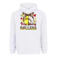 White busy raising ballers with baseball and softball Heavyweight Hoodie - texasbilliewilder