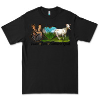 Black Peace Love Cashmere Goat Premium Tee - LillyAllenDesigns