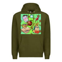 Army Green school seamless pattern Premium Hoodie - BundleAndBundleShop