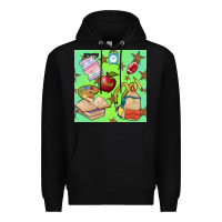 Black school seamless pattern Premium Hoodie - BundleAndBundleShop