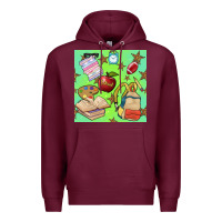 Burgundy school seamless pattern Premium Hoodie - BundleAndBundleShop