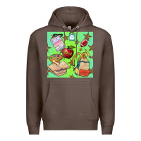 Coffee school seamless pattern Premium Hoodie - BundleAndBundleShop