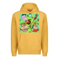 Mustard school seamless pattern Premium Hoodie - BundleAndBundleShop