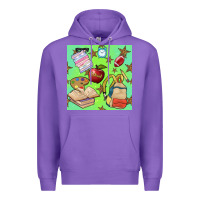 Purple school seamless pattern Premium Hoodie - BundleAndBundleShop