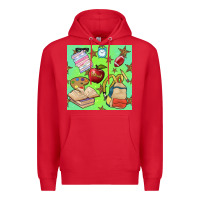 Red school seamless pattern Premium Hoodie - BundleAndBundleShop
