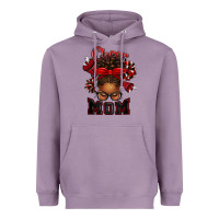Lavender cheer mom afro messy bun Heavyweight Hoodie - texasbilliewilder