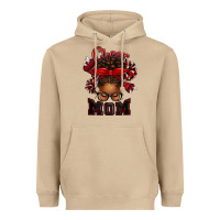 Mushroom cheer mom afro messy bun Heavyweight Hoodie - texasbilliewilder