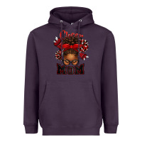 Plum cheer mom afro messy bun Heavyweight Hoodie - texasbilliewilder