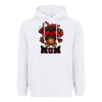 White cheer mom afro messy bun Heavyweight Hoodie - texasbilliewilder