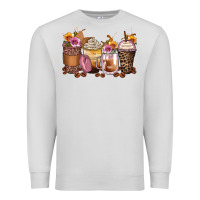 Dove Grey leopard rose glitter flowers coffee cups Premium Sweatshirt - Zillion Design Studio