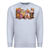 Heather Grey leopard rose glitter flowers coffee cups Premium Sweatshirt - Zillion Design Studio