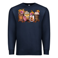 Navy leopard rose glitter flowers coffee cups Premium Sweatshirt - Zillion Design Studio