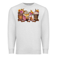 Oatmeal Heather leopard rose glitter flowers coffee cups Premium Sweatshirt - Zillion Design Studio