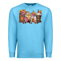 Ocean Blue leopard rose glitter flowers coffee cups Premium Sweatshirt - Zillion Design Studio