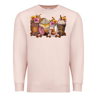 Pale Pink leopard rose glitter flowers coffee cups Premium Sweatshirt - Zillion Design Studio
