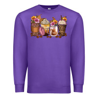 Purple leopard rose glitter flowers coffee cups Premium Sweatshirt - Zillion Design Studio