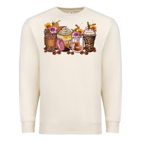 Sandshell leopard rose glitter flowers coffee cups Premium Sweatshirt - Zillion Design Studio