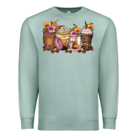 Seafoam leopard rose glitter flowers coffee cups Premium Sweatshirt - Zillion Design Studio
