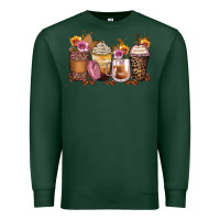 Sports Green leopard rose glitter flowers coffee cups Premium Sweatshirt - Zillion Design Studio