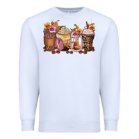 White leopard rose glitter flowers coffee cups Premium Sweatshirt - Zillion Design Studio