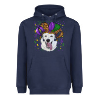 Navy mardi gras hat  white shepherd Heavyweight Hoodie - RanaPortraitStore
