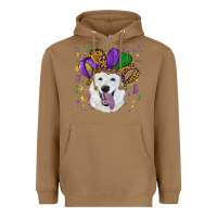 Toasted Coconut mardi gras hat  white shepherd Heavyweight Hoodie - RanaPortraitStore