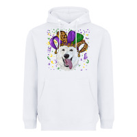 White mardi gras hat  white shepherd Heavyweight Hoodie - RanaPortraitStore