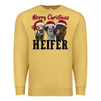 Antique Gold merry christmas heifer Premium Sweatshirt - RanaPortraitStore