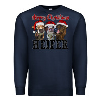 Navy merry christmas heifer Premium Sweatshirt - RanaPortraitStore