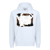 White cowhide frames background Premium Hoodie - RanaPortraitStore