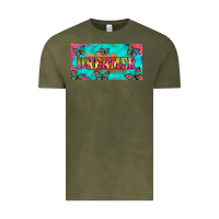 Vintage Olive dreamer with butterfly and tie dye  licance  plate Vintage Tee - Artiststas