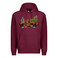 Burgundy christmas truck Premium Hoodie - JahusDesignShop
