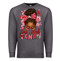 Charcoal Heather one loved cna afro messy bun Premium Sweatshirt - texasbilliewilder